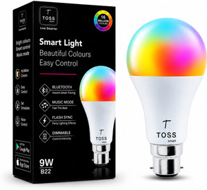 Shopsy Toss Smart RGB LED Bulb 9W B22 Bluetooth Music Sync Dimmable - Image 1