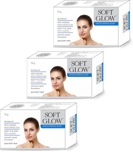 Soft Glow Moisturising Soap (Pack of 3): Fairness, Acne, Black Heads