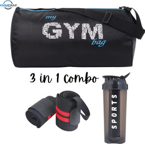 EMMCRAZ Combo Wrist Band, Gym Bag, 700ML Shaker (Black, Kit Bag, Pack - Image 6