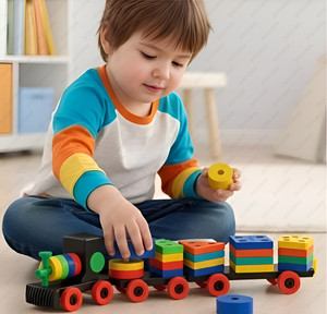 BATLIBOI Train Geometric Shape Stacking Puzzle - Image 6
