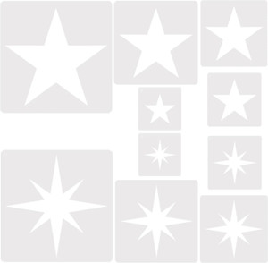 Kachi Pencil Star Stencil, 10 PCS Large Star Stencils for Painting on