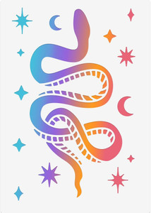 Devasya Crafts Stars and Snake Painting Stencil Reusable PET Painting