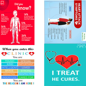 Wall gallery 45.72 cm Heart Attack Symptoms,Doctors Room Wall Glowing