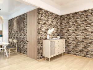Flipkart SmartBuy 300 cm Wallpaper Multi Bricks Blocks Modern Bedroom Decor Self Adhesive ...