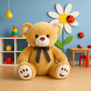 Zexsazone Soft push imported fabric smiley teddy bear 32 CM height