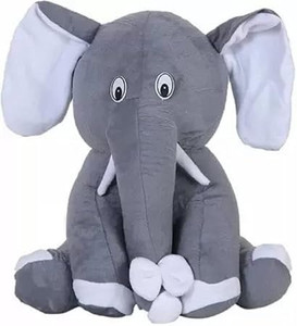Ravi Big Size Grey Fibre Filled Plush Elephant Pillow Baby Soft