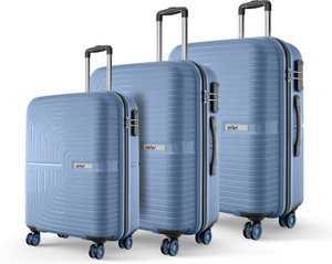 SAFARI Hard Body Set of 3 Luggage 4 Wheels - Eclipse Neo 3P - Blue