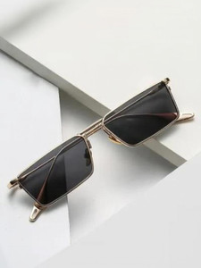 Shopsy house of common Retro Square Sunglasses Black - Image 1