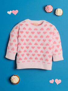 Nautinati Multicolour Striped Sweater for Girls