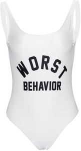 Lyla WORST BEHAVIOR Swimwear Onepiece Monokini Bikini Baywatch Swimsuit White S Solid Women