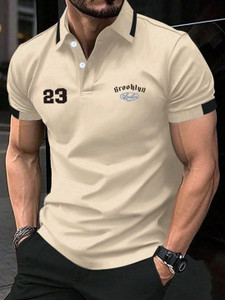 MD By Printed Men Beige T-Shirt - Image 3