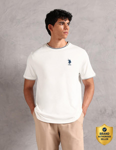 U.S. POLO ASSN. Printed Men Crew Neck White T-Shirt - Image 6