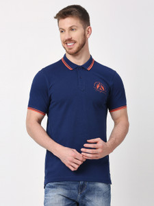 Royal Blue Regular Fit Men's Polo T-Shirt by Being Human Clothing