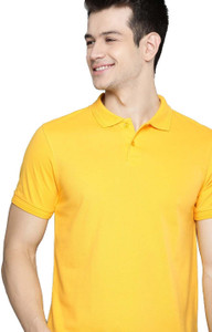 Organic Chics Solid Men Polo Neck Black T-Shirt - Buy Organic Chics