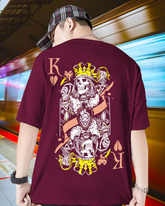 BLIVE Printed, Typography Men Round Neck Maroon T-Shirt - Buy BLIVE 