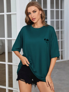 “Drip > AI” Round Neck Green T-shirt