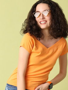 Pastel Orange V-Neck Women's T-Shirt main image 0