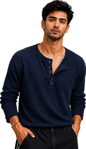 HeraDawn Men Henley Neck Blue T-Shirt - Image 6