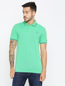 Acid Green Regular Fit Round Neck Men's T-Shirt by Being Human Clothing