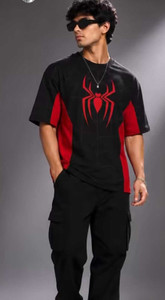CRAZEO Graphic Print Men Round Neck Black, Red T-Shirt - Image 3