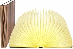Led Wooden Folding Book Light,Anlising Book Shape Light Magnetic USB Rechargeble 880mAh Lithium Batteries Book Light for Decor,Christmas Novelty Gift for Anniversary,Birthday,Christmas-Warm White 