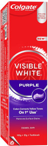 Shopsy Colgate Visible White Purple Toothpaste, 1st Use - Image 1