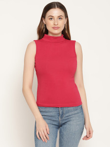 MIAZ LIFESTYLE Casual Solid Women Red Top - Buy MIAZ LIFESTYLE Casual