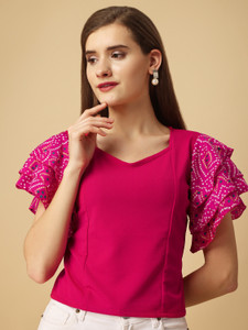 DL Fashion Casual Printed Women Pink Top Buy DL Fashion Casual