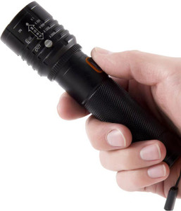 MZ 035 Zoomable LED Metal Troch 4 Modes Flashlight, Super Bright