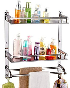 QUXOZO 3 in 1 bath self pack of 1 Stainless Steel Bathroom Self 3 layer (Pack of 1 ) Towel ...