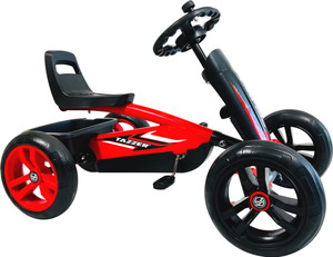 Pedal Powered 4-Wheel Toy Car with Adjustable Features - Red