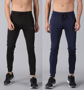 Kraasa Solid Men Black, Dark Blue Track Pants - Buy Kraasa Solid Men Black, Dark Blue Track 