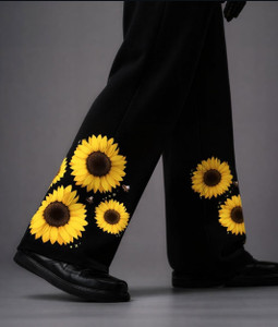 MITTRO Floral Print Black Track Pants - Image 5