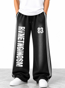 RESERVE EDITION Graphic Print Men Black Track Pants - Buy RESERVE EDITION Graphic Print Men Black Track Pants Online at Best Prices in India | Shopsy.in - Image 1