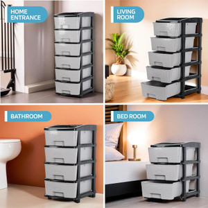DNDNX PLASTIC STORAGE DRAWER Plastic Free Standing Chest of Drawers ...