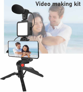 AMUSING Youtuber Accessories for Mobile with Light, Microphone,Tripod ...