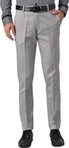 SLC Men Grey Regular Fit Formal Trousers - Image 4