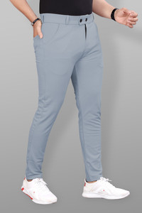COMBRAIDED Slim Fit Grey Trousers - Image 1