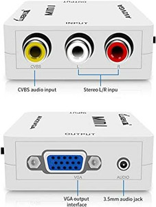 VGA a RCA AV BNC USB VGA a RCA compuesto S-Video convertidor de señal caja de ad