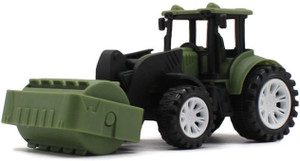 Medium size friction powered plastic bulldozer|road roller toy