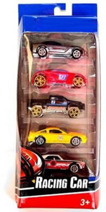 City Racer 5 Die Cast Metal Car Set, 1:64, 5 pcs, VE-DICA5, R, W, G, Y, B