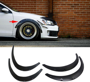 thumbnail image 2 of 2-Pack 2.75" Flexible Fender Flares – Black Plastic, Universal Fit For Mitsubishi 2 of 3