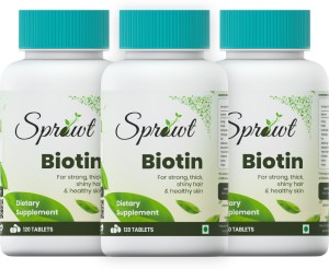 Sprowt Plant Based Biotin for Hair Growth-10000 mcg (Pack of 3, 120 Tablets  Each) Price in India - Buy Sprowt Plant Based Biotin for Hair Growth-10000  mcg (Pack of 3, 120 Tablets
