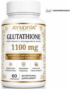 Ayudiva Glutathione 1100 mg Capsules | With Vitamin C, Ashwagandha & Amla I 60 Capsules Price in India - Buy Ayudiva Glutathione 1100 mg Capsules