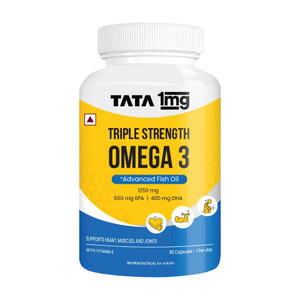 Shopsy TATA 1mg Triple Strength Omega 3 Fish Oil 560mg EPA 400mg DHA - Image 1