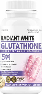 HAYER Liposomal Glutathione for Skin Whitening 1000mg, Skin Supplements 60 Tablets Price in India