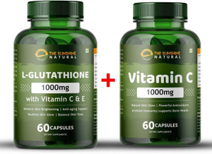 sunshine nutrition glutathione Derma Glow with | 1000 mg L-Glutathione per Serving | 60 Vegetarian Capsules | Advanced Skin Brightening Formula | Antioxidant Support SUNSHINE NUTRITION Derma Glow with