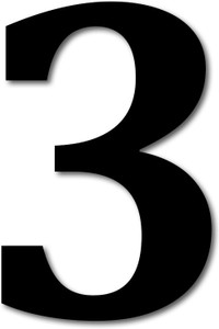 Chalk My Theme 9 Inch Large Wooden Number 3 in Black Price in India