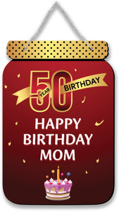 Regalocasila 50th Happy Birthday Mom Wishes Wooden Wall Hanging