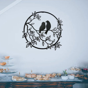 Premium Vector | A cute sticker of love birds in flat design